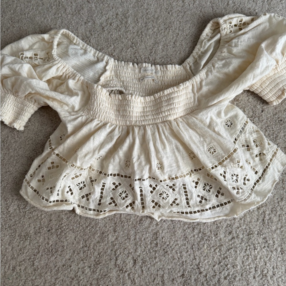 Urban Outfitters Cream Lace Blouse